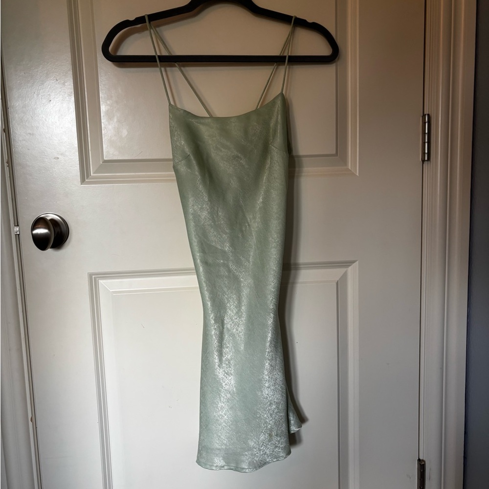 Mahina Shimmering Mint Backless Dress